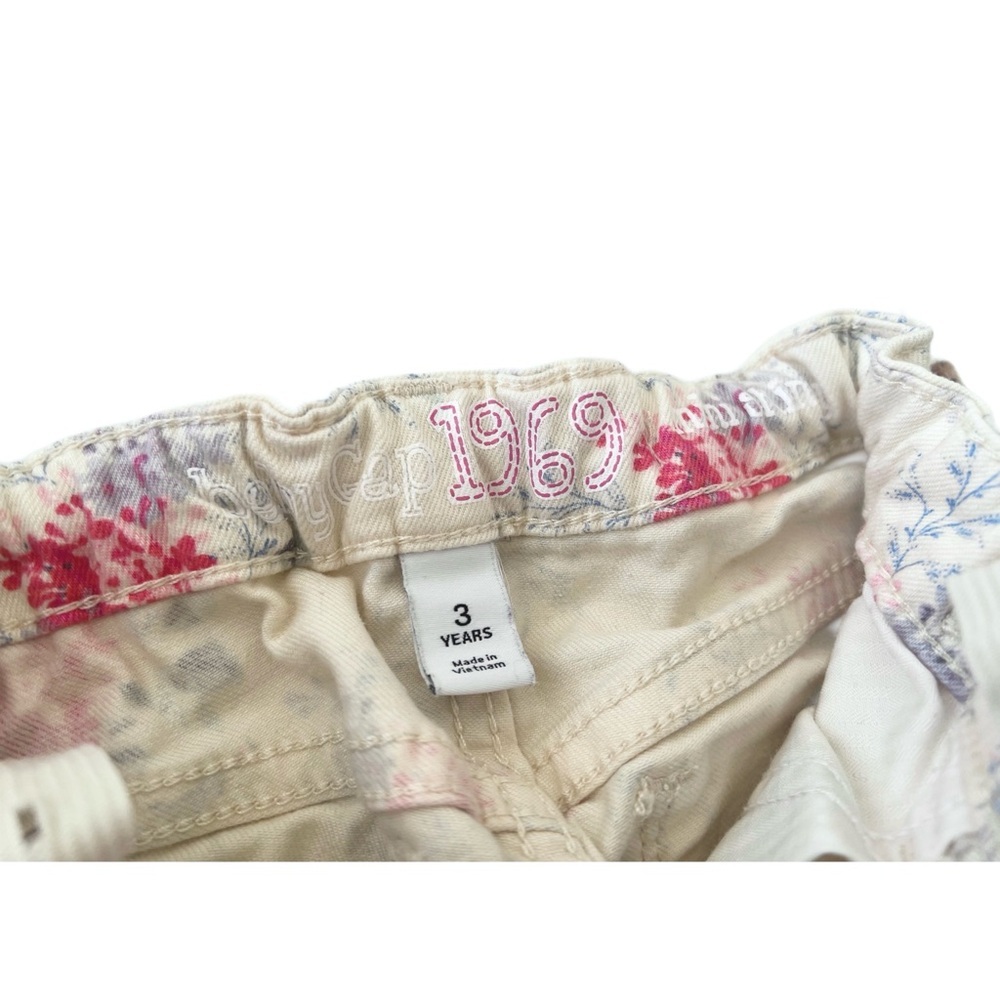 Baby GAP 1969 Romantic Floral Super Skinny Jeans - Cream & Pink | Girls 3T - Picture 8 of 9